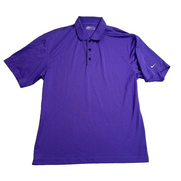 Nike Golf Men's Fit Dry Short Sleeve Polo Button Stretch Shirt Size L Purple - Picture 1 of 5